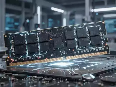 A close-up of a modern RAM module with glowing circuits, representing the impact of AI on PC hardware. - Foto: über boerse-global.de