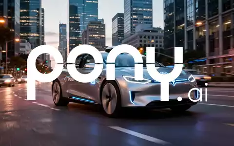 Ein futuristisches, fahrerloses Robotaxi fährt durch eine moderne Stadtstraße bei Dämmerung mit verschwommenen Lichtern. - Foto: über boerse-global.de