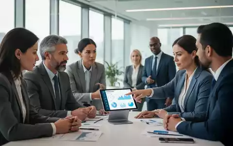 Geschäftsleute besprechen Gesundheitsdaten auf einem Tablet in einem modernen Büro, symbolisierend betriebliches Gesundheitsmanagement. - Foto: über boerse-global.de