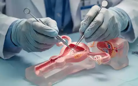 Nahaufnahme von Händen in medizinischen Handschuhen, die eine gynäkologische Prozedur an einem anatomischen Modell demonstrieren. - Foto: über boerse-global.de