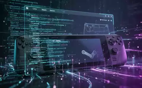 A futuristic digital interface with abstract code and data streams, hinting at a Linux operating system and gaming devices. - Foto: über boerse-global.de