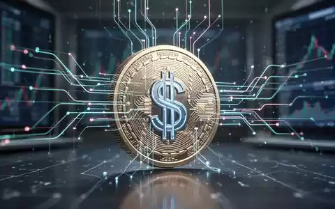 A digital stablecoin under intense regulatory scrutiny, with abstract data streams and glowing lines representing oversight in a secure financial setting. - Foto: über boerse-global.de
