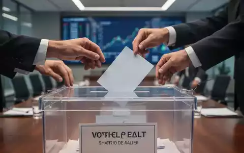 Hände, die Stimmzettel in eine gläserne Wahlurne werfen, symbolisieren Aktionärsentscheidungen und Corporate Governance bei Volkswagen. - Foto: über boerse-global.de