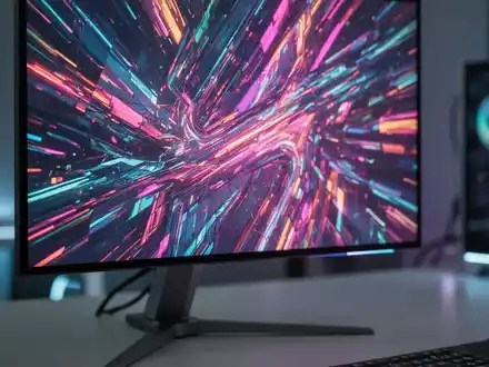 Close-up of a high-performance 4K gaming monitor showing vivid, detailed graphics, highlighting its sleek design and advanced display technology. - Foto: über boerse-global.de