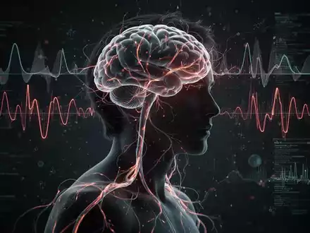 Eine Silhouette einer Person mit überlagerten, subtil leuchtenden neuronalen Pfaden, die die Verbindung zwischen Psyche und Schmerz darstellt. - Foto: über boerse-global.de