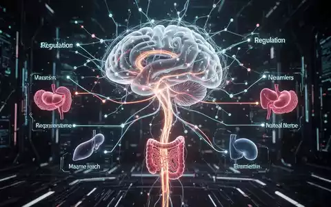 Eine stilisierte Darstellung eines leuchtenden neuronalen Netzwerks, das Gehirn und Vagusnerv mit Organen verbindet und Heilung symbolisiert. - Foto: über boerse-global.de