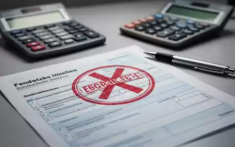 Ein stilisiertes, modernes deutsches Steuerformular mit einem roten X-Stempel, das Vereinfachung und Abschaffung symbolisiert. - Foto: über boerse-global.de