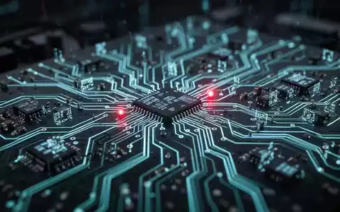A close-up of a glowing, abstract circuit board with intricate pathways and tiny, malfunctioning digital components, symbolizing a software bug. - Foto: über boerse-global.de