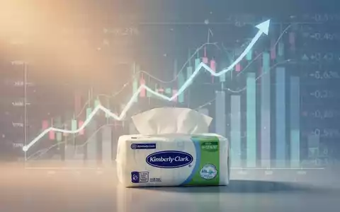 Eine stilisierte Finanzgrafik mit aufsteigendem Aktienkurs und einem Kimberly-Clark-Produkt im Vordergrund, das Konsumgüterwachstum symbolisiert. - Foto: über boerse-global.de
