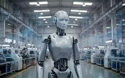 Sleek, modern humanoid robot in a large Chinese factory, symbolizing the low-cost robotics market and technological advancements. - Foto: über boerse-global.de