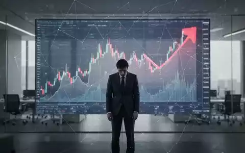 Eine Person steht vor einem Bildschirm mit einem fallenden Aktienkurs, der einen Vertragsverlust und Kursrückgang symbolisiert. - Foto: über boerse-global.de