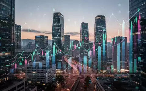 Eine futuristische Skyline von Seoul bei Sonnenuntergang, überlagert mit abstrakten digitalen Daten, die Technologie und Investitionen symbolisieren. - Foto: über boerse-global.de