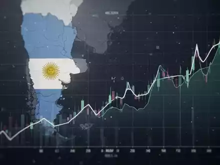 Abstrakte Darstellung des MSCI-Index mit Argentinien-Bezug und neutralem Finanzdiagramm, symbolisiert eine bevorstehende Entscheidung. - Foto: über boerse-global.de