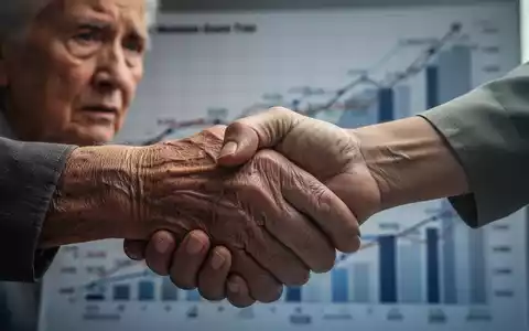 Eine ältere Hand hält die Hand einer jüngeren Person, im Hintergrund verschwommene Finanzdiagramme, die steigende Kosten andeuten. - Foto: über boerse-global.de