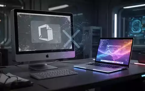 An old iMac displaying a faded Microsoft Office logo next to a modern laptop with a bright, updated interface, symbolizing software end-of-life and migration. - Foto: über boerse-global.de
