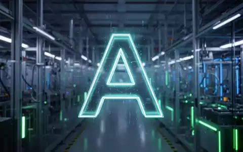 Ein stilisiertes, leuchtendes 'A' Bonitätsrating-Symbol vor dem verschwommenen Hintergrund einer modernen Batteriefabrik. - Foto: über boerse-global.de