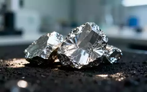 Nahaufnahme von glänzenden Molybdänerzproben, die Licht reflektieren, auf einem dunklen Hintergrund. - Foto: über boerse-global.de