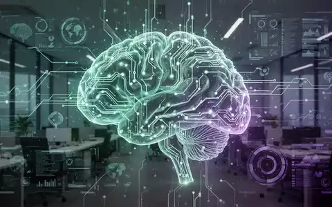 An abstract visualization of artificial intelligence, with glowing neural pathways and digital data streams, representing business productivity and automation. - Foto: über boerse-global.de