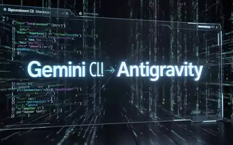 A glowing command-line interface showing a transition from 'Gemini CLI' to 'Antigravity', with digital code in the background. - Foto: über boerse-global.de