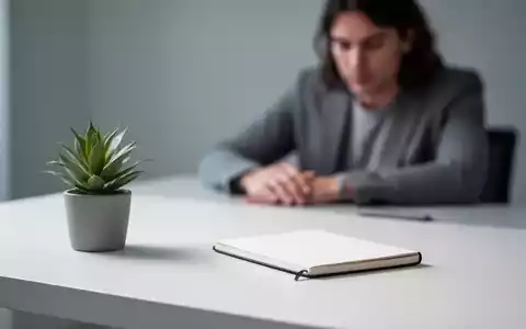 Eine Person sitzt an einem minimalistischen Schreibtisch mit einer Pflanze und einem Notizbuch, symbolisierend mentale Klarheit und Stressabbau. - Foto: über boerse-global.de