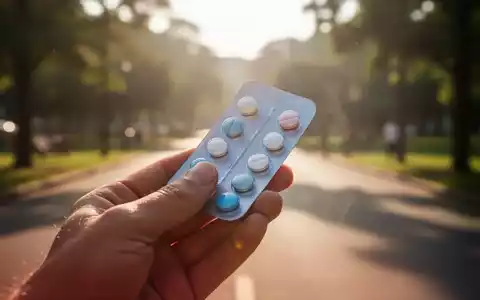 Eine Hand hält eine Blisterpackung mit Medikamenten vor einem verschwommenen, sonnigen Hintergrund, der Sommerhitze andeutet. - Foto: über boerse-global.de