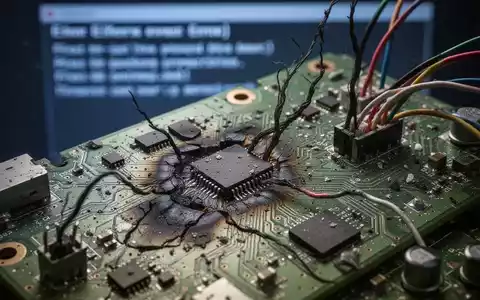 A close-up of a damaged circuit board with scorch marks and frayed wires, symbolizing a technical bug or system failure. - Foto: über boerse-global.de