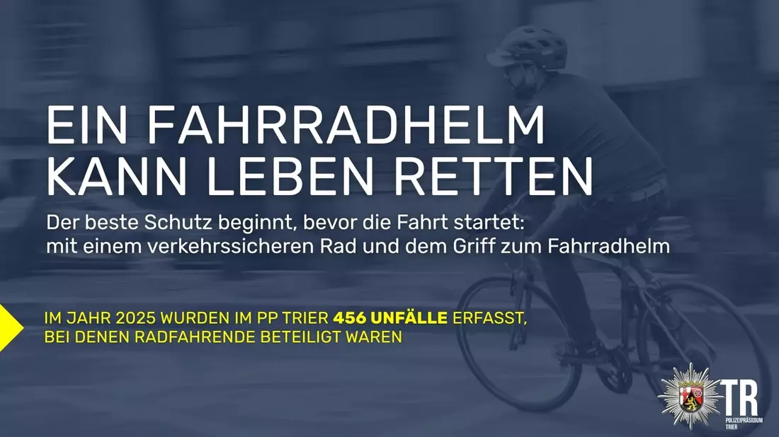 POL-PPTR: Sicher radeln - Helm tragen: Der beste Schutz beginnt, bevor die Fahrt startet - Bild: presseportal.de