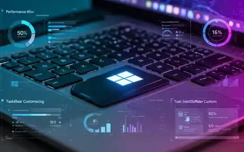 Close-up of a laptop keyboard with a glowing Windows logo key, surrounded by digital interface elements. - Foto: über boerse-global.de