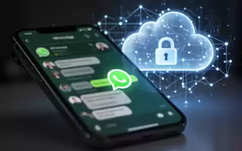 Ein Smartphone zeigt die WhatsApp-Oberfläche mit unscharfen Chats und einem Schloss-Symbol, um selbstlöschende Nachrichten und Datenschutz darzustellen. - Foto: über boerse-global.de