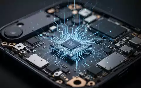 A close-up of a smartphone motherboard with a glowing blue chip, symbolizing a hardware vulnerability. - Foto: über boerse-global.de