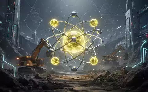 Ein stilisiertes, leuchtendes Uranatommodell in einer futuristischen Bergbaulandschaft, das Innovation und Wachstum symbolisiert. - Foto: über boerse-global.de