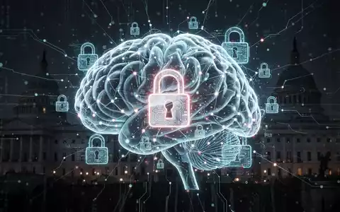 A glowing, intricate AI neural network with digital lock icons, symbolizing restricted access to advanced AI models due to security concerns. - Foto: ĂŒber boerse-global.de