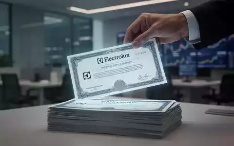 Eine Hand legt ein stilisiertes, leuchtendes Electrolux-Aktienzertifikat auf einen Stapel, symbolisch für Überzeichnung. - Foto: über boerse-global.de