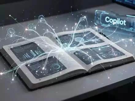 A glowing, abstract neural network design overlaid on an open digital notebook, symbolizing AI integration and data processing. - Foto: über boerse-global.de
