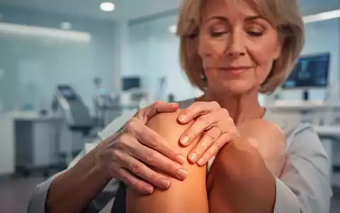 Eine Frau in den Wechseljahren hält ihr Knie, um Gelenkschmerzen und Gewichtsprobleme zu symbolisieren. - Foto: über boerse-global.de