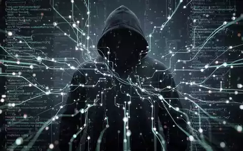 Abstract digital network with glowing data streams, code, and a subtle hacker silhouette in the background, symbolizing a zero-day threat. - Foto: über boerse-global.de