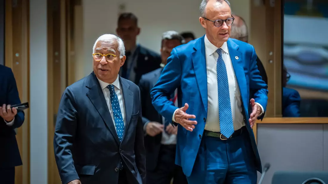 Findet den derzeit diskutierten Vorschlag für den neuen EU-Haushalt deutlich zu hoch: Bundeskanzler Friedrich Merz. - Bild: Michael Kappeler/dpa