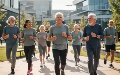 Eine vielfältige Gruppe von Menschen verschiedenen Alters geht in einem sonnigen Park spazieren, symbolisiert körperliche und geistige Gesundheit. - Foto: über boerse-global.de