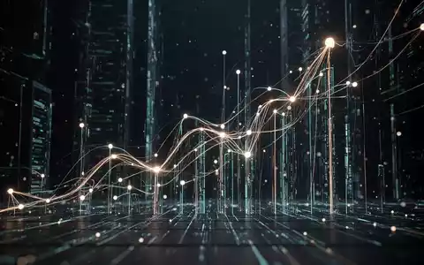 Abstrakte Darstellung von digitaler Infrastruktur und Datenfluss, die Wachstum und Konnektivität symbolisiert, mit leuchtenden Linien und Knoten. - Foto: über boerse-global.de