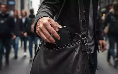 Eine Hand stiehlt unauffällig ein Smartphone aus einer offenen Tasche in einer Menschenmenge. - Foto: über boerse-global.de