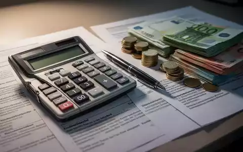 Ein Taschenrechner, ein Stift und Stapel von Euro-Banknoten und -Münzen auf einem Schreibtisch neben juristischen Dokumenten. - Foto: über boerse-global.de