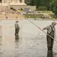 Die Arbeiten am Reflecting Pool werden wohl doch aufwendiger als gedacht. - Bild: Mark Schiefelbein/AP/dpa