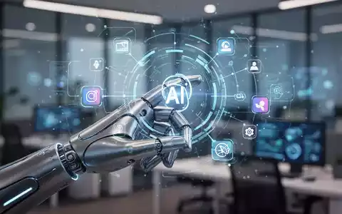 A hand interacts with a glowing, holographic interface showing AI data and app icons, representing advanced virtual assistants. - Foto: über boerse-global.de