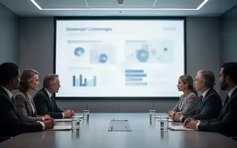 Eine Gruppe von Geschäftsleuten sitzt in einem modernen Konferenzraum und diskutiert vor einem großen Bildschirm. - Foto: über boerse-global.de