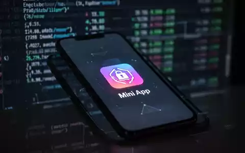 Smartphone displaying a fraudulent mini-app icon, with blurred financial data in the background, symbolizing digital fraud. - Foto: über boerse-global.de