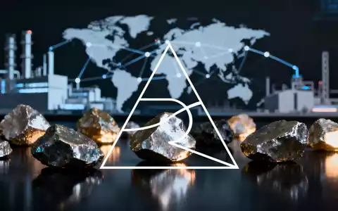 Nahaufnahme von seltenen Erden oder polierten Metallmineralien, mit verschwommener Industriekulisse im Hintergrund, die Lieferketten darstellt. - Foto: über boerse-global.de