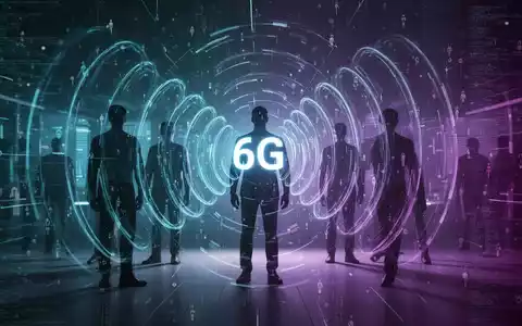 Abstrakte Darstellung von Funkwellen, die menschliche Silhouetten umgeben, symbolisiert die Überwachung durch 6G-Technologie. - Foto: über boerse-global.de