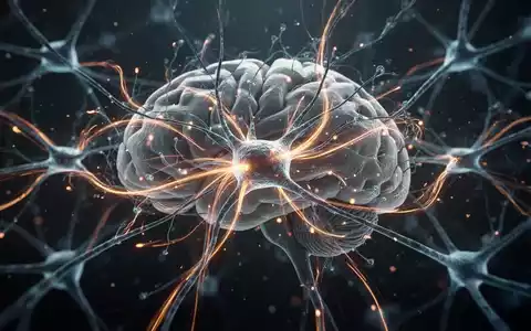 Abstrakte Darstellung von Gehirnsynapsen und leuchtenden Pfaden, die neuronale Netzwerke verbinden und kognitive Stimulation symbolisieren. - Foto: über boerse-global.de