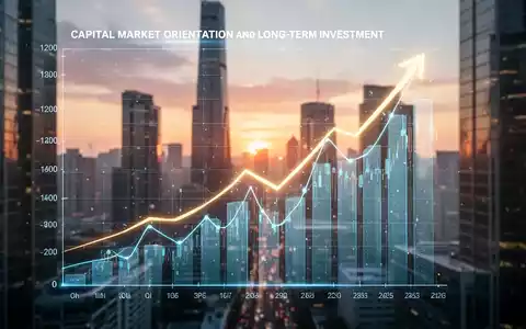 Ein stilisiertes, leuchtendes digitales Diagramm, das aufwärts gerichtetes Finanzwachstum zeigt, über einem modernen Finanzviertel bei Sonnenuntergang. - Foto: über boerse-global.de