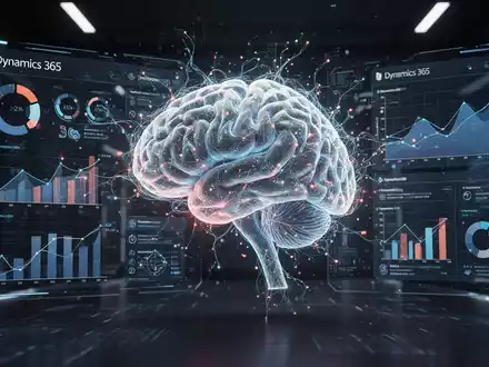 A glowing AI brain visually integrating with abstract business data and ERP interface elements on a digital display. - Foto: über boerse-global.de